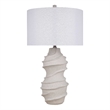 Ivory Serenity Waves Ceramic Metal Table Lamp Off White - Accent Table Lighting