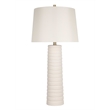 Ivory Calming Flow Ceramic Metal Table Lamp Textured White - Set of 2