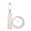 Ivory Calming Flow Ceramic Metal Table Lamp Textured White - Set of 2