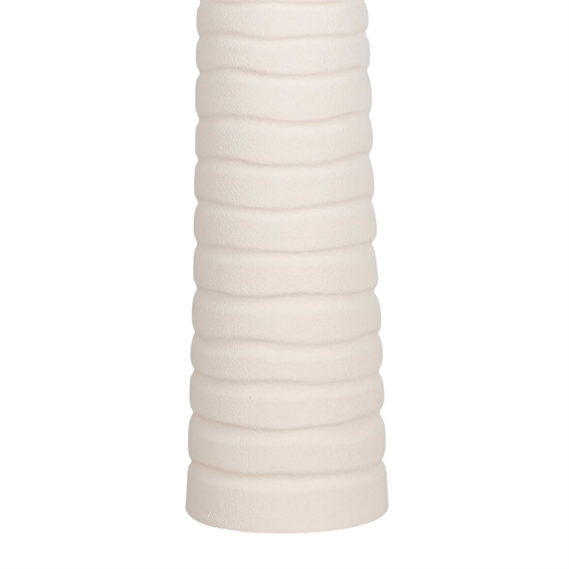 Ivory Calming Flow Ceramic Metal Table Lamp Textured White - Set of 2