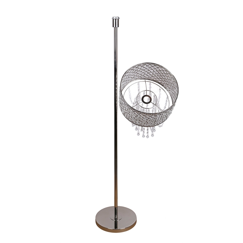 Crystal Elegance Metal Floor Lamp Polished Nickel & Clear Crystal