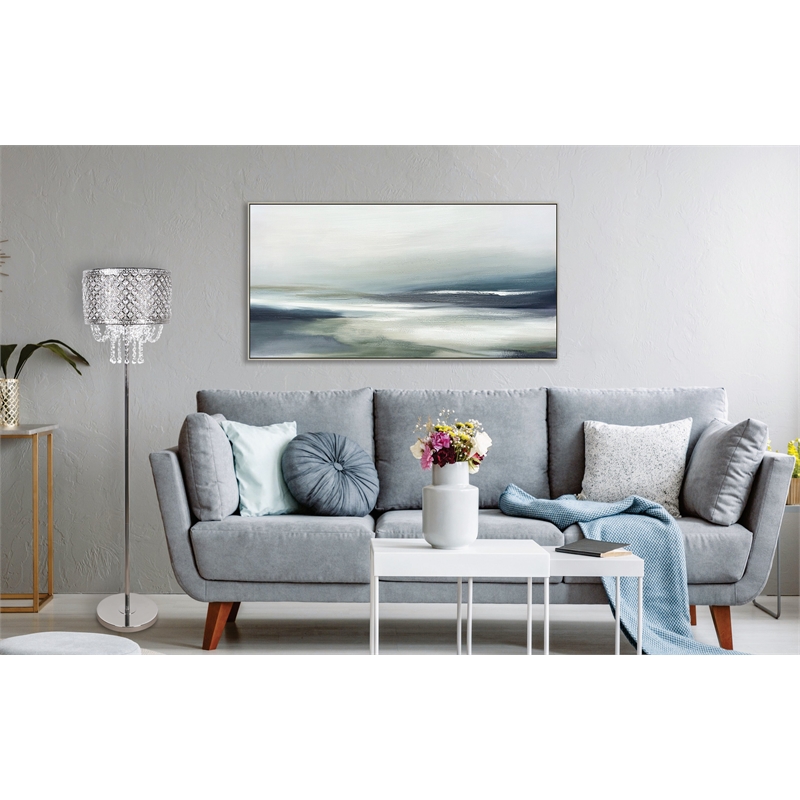 Crystal Elegance Metal Floor Lamp Polished Nickel & Clear Crystal