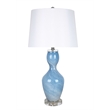 Azure Elegance Table Lamp Blue Art Glass - Set of 2 - Modern Accent Lighting