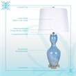 Azure Elegance Table Lamp Blue Art Glass - Set of 2 - Modern Accent Lighting