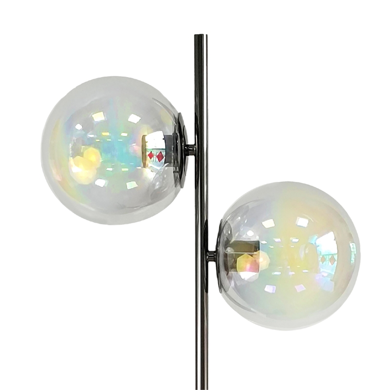 Celestial Radiance Metal Multi-Color Floor Lamp Gun Metal Iridescent Glass