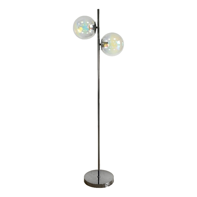 Celestial Radiance Metal Multi-Color Floor Lamp Gun Metal Iridescent Glass