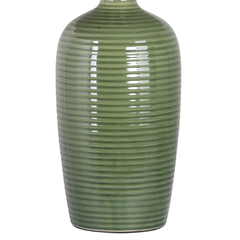 Verdant Elegance Ceramic Metal Table Lamp Sage Green - Set of 2