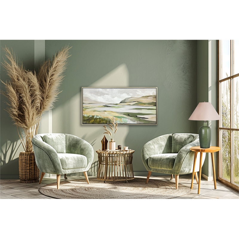 Verdant Elegance Ceramic Metal Table Lamp Sage Green - Set of 2