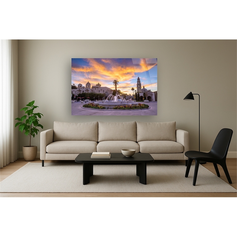 Balboa Park Serenity Frameless Multi-Color Tempered Glass Wall Art - 60