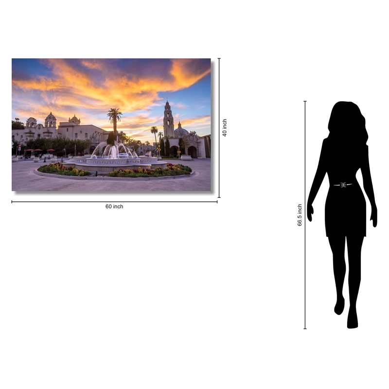 Balboa Park Serenity Frameless Multi-Color Tempered Glass Wall Art - 60