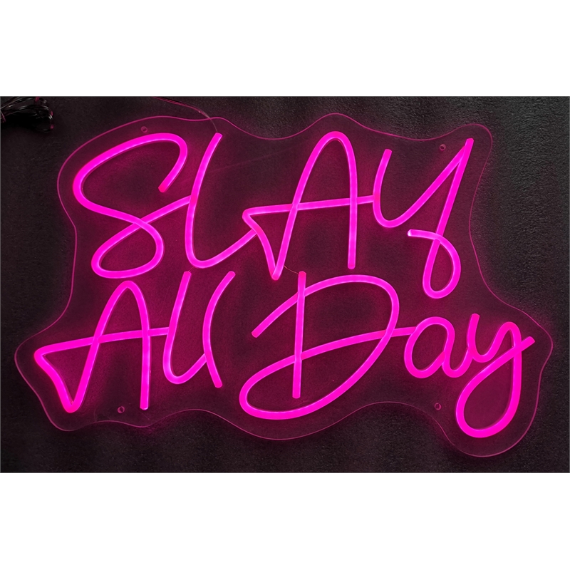 Pink Slay All Day Neon Sign - 22