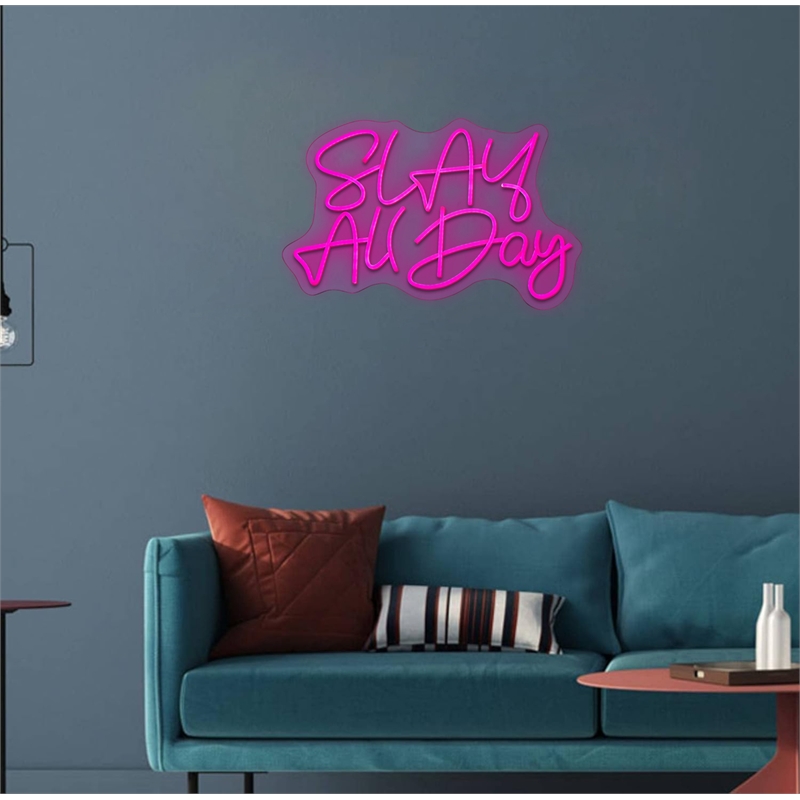 Pink Slay All Day Neon Sign - 22