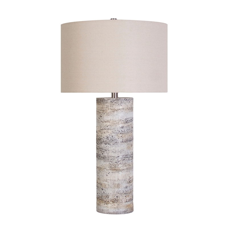 Oatmeal Stonehaven Glow Polyresin Table Lamp Natural Stone - Set of 2