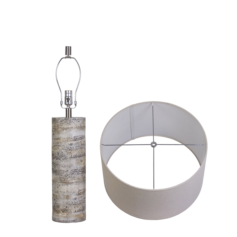 Oatmeal Stonehaven Glow Polyresin Table Lamp Natural Stone - Set of 2