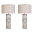 Oatmeal Stonehaven Glow Polyresin Table Lamp Natural Stone - Set of 2