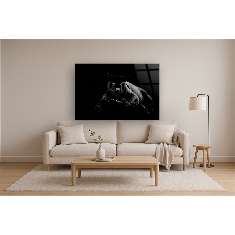 Black Panther Frameless Multi-Color Tempered Glass Wall Art - 60