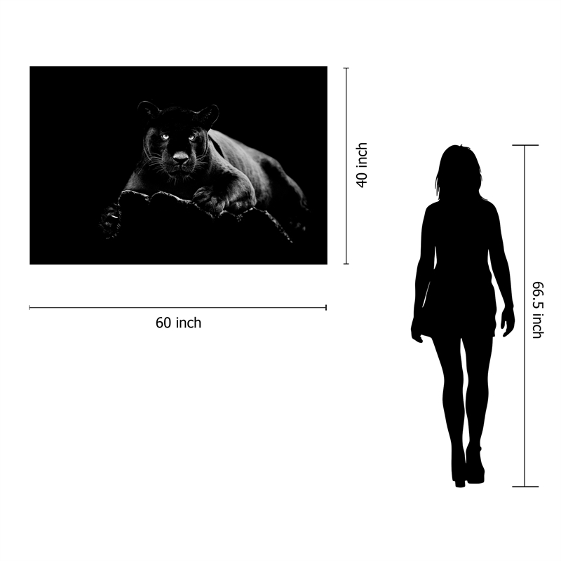 Black Panther Frameless Multi-Color Tempered Glass Wall Art - 60