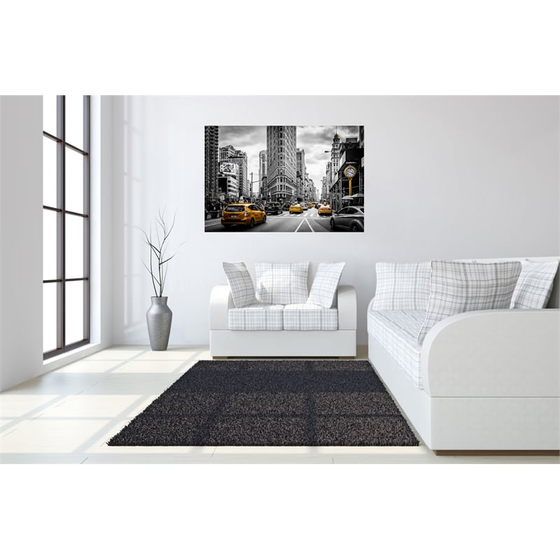 Yellow Cab Time Square Frameless Multi-Color Tempered Glass Wall Art - 60