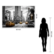 Yellow Cab Time Square Frameless Multi-Color Tempered Glass Wall Art - 60