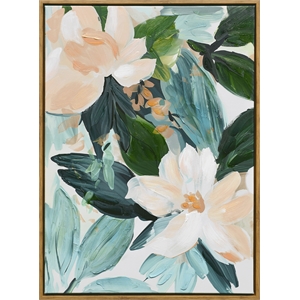 Floral Serenity I Multi-Color Framed Canvas Wall Art - Wood Frame - 20&quot x 28&quot