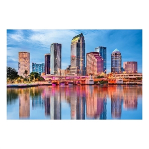 Tampa Bay Frameless Multi-Color Tempered Glass Wall Art - 60&quot x 40&quot