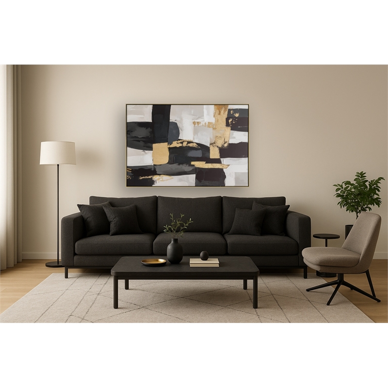Golden Noir Fusion Multi-Color Canvas Wall Art - Gold Wood Frame - 60