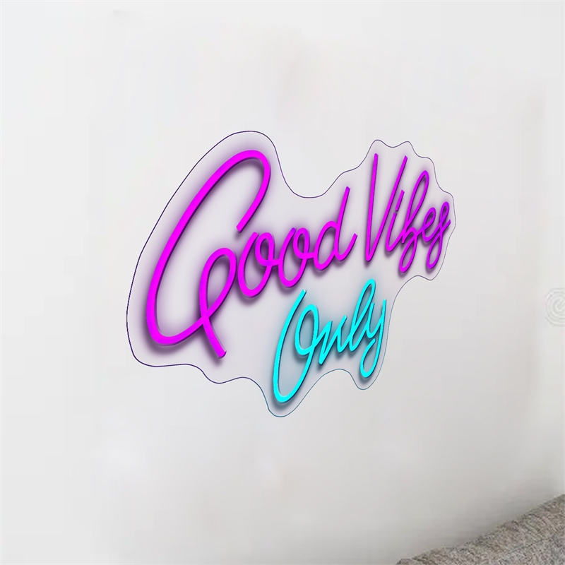 Good Vibes Only Purple Neon Sign - 25