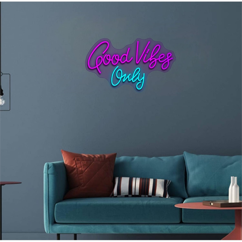Good Vibes Only Purple Neon Sign - 25