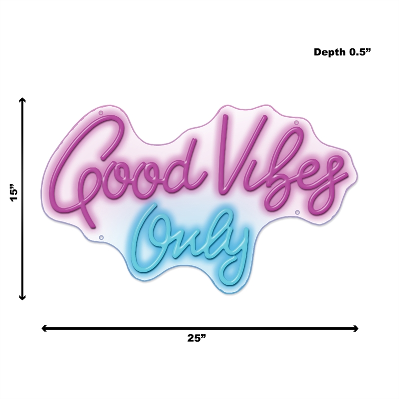 Good Vibes Only Purple Neon Sign - 25
