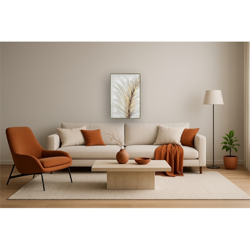 Gilded Whisper Palm Multi-Color Canvas Wall Art - Gold Wood Frame - 24