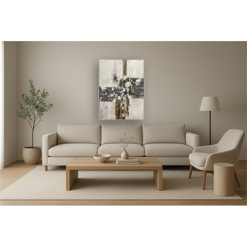Textured Urban Crossroads Multi-Color Canvas Wall Art - Wood Frame - 36