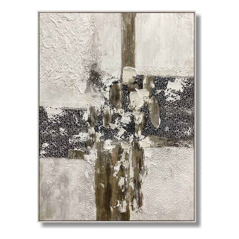 Textured Urban Crossroads Multi-Color Canvas Wall Art - Wood Frame - 36