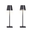 Eclipse Aura Rechargeable LED Metal Table Lamp - Black - Set of 2
