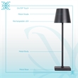 Eclipse Aura Rechargeable LED Metal Table Lamp - Black - Set of 2