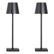 Eclipse Aura Rechargeable LED Metal Table Lamp - Black - Set of 2