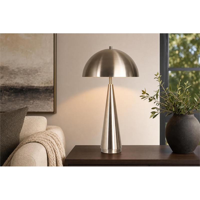 Brass Taper Metal Table Lamp - Antique Brass - Set of 2 - Contemporary
