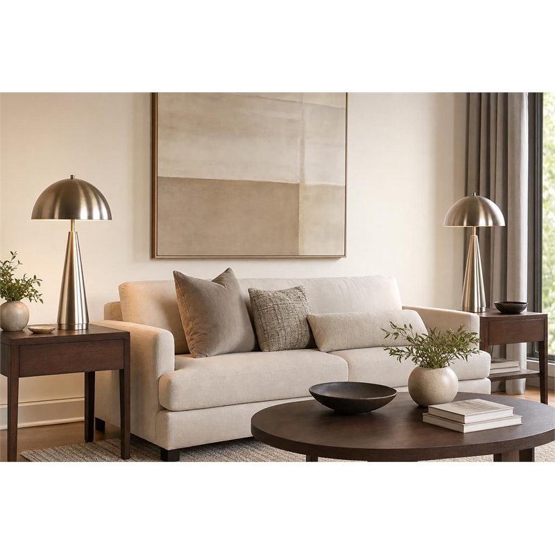 Brass Taper Metal Table Lamp - Antique Brass - Set of 2 - Contemporary