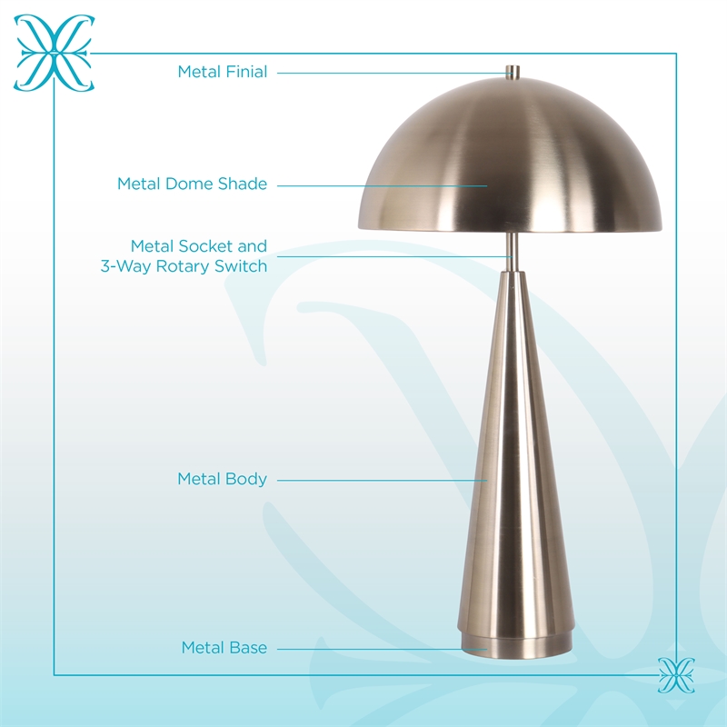 Brass Taper Metal Table Lamp - Antique Brass - Set of 2 - Contemporary