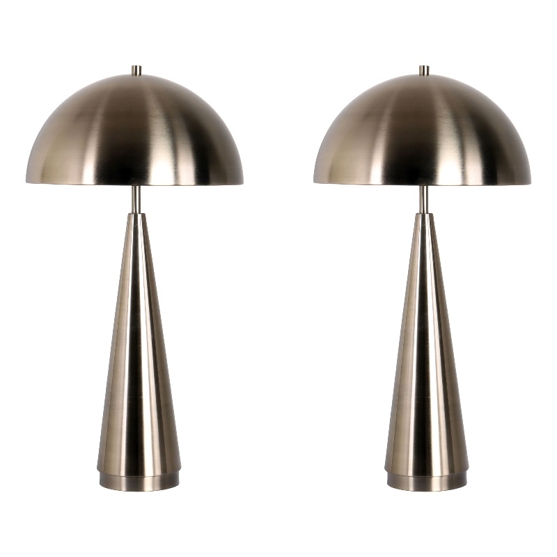 Brass Taper Metal Table Lamp - Antique Brass - Set of 2 - Contemporary