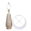 Celestial Carve Laser Cut Metal Table Lamp with Night Light - Contemporary