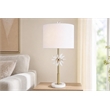 Crystal Bloom Table Lamp - White Marble Clear Crystal & Soft Gold