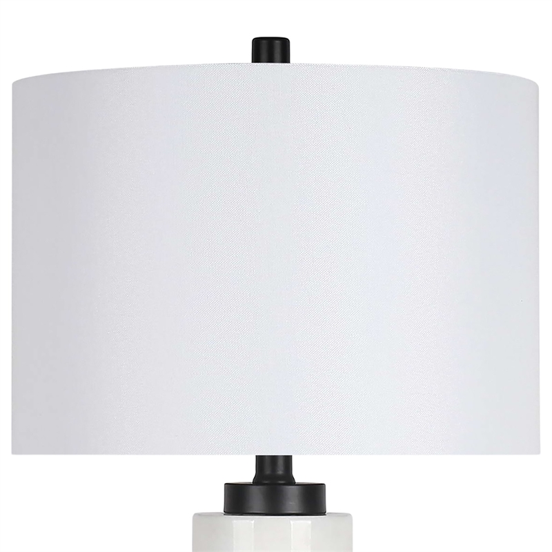 Marble Harmony Table Lamp - White Marble & Matte Black - Modern