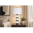 Marble Harmony Table Lamp - White Marble & Matte Black - Modern