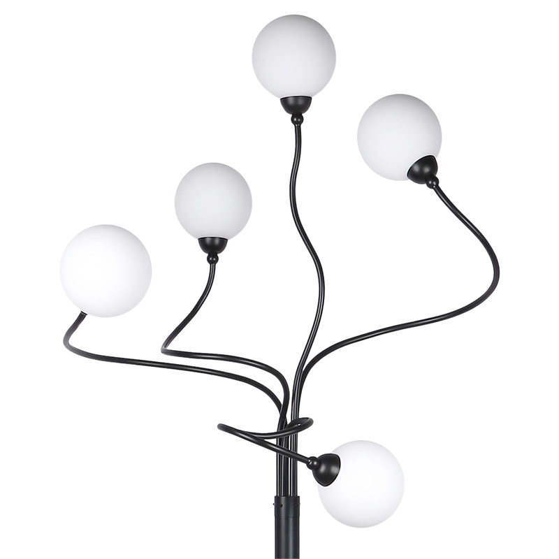 Celestial Branch Floor Lamp - White Marble - Matte Black & Soft Gold