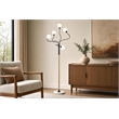 Celestial Branch Floor Lamp - White Marble - Matte Black & Soft Gold