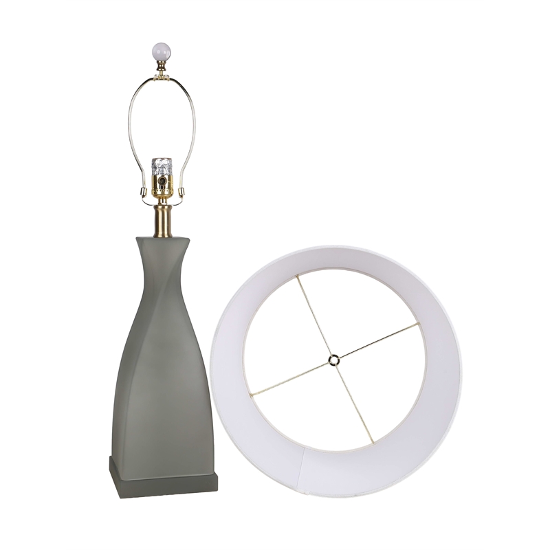 Sage Elegance Art Glass Table Lamp - Frosted Sage Green & Frosted Crystal