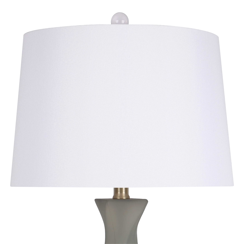 Sage Elegance Art Glass Table Lamp - Frosted Sage Green & Frosted Crystal