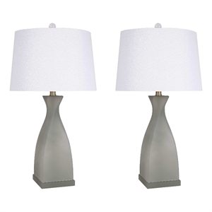 Sage Elegance Art Glass Table Lamp - Frosted Sage Green & Frosted Crystal