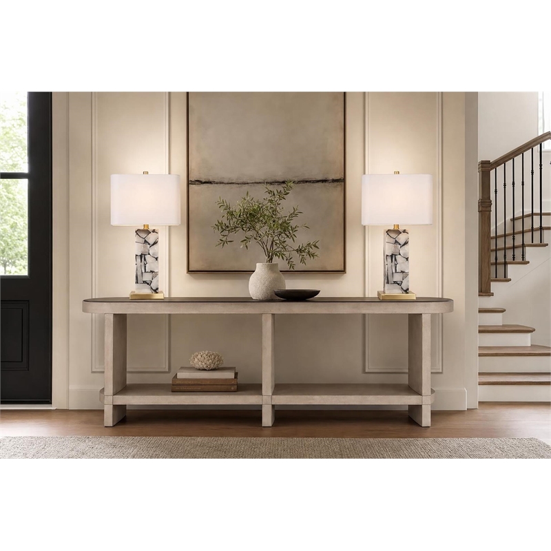 Alabaster Mosaic Table Lamp - Soft Gold - Natural Alabaster - Metal