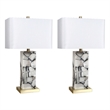 Alabaster Mosaic Table Lamp - Soft Gold - Natural Alabaster - Metal